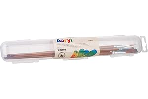 PRIMO Morocolor, pennelli per dipingere, Set 5 pennelli Punta Tonda e pennelli Punta Piatta Misure Diverse pennelli Pittura per Colori acrilici Colori a Tempera acquerelli Set pennelli Pelo Sintetico