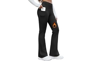 PASUDA Pantalon Mujer Invierno Termicos Cintura Alta Acampanados Casual Bootcut Yoga Leggings Elásticos Deportivos Pantalones Control Barriga Pantalón Pilates Fitness Trabajo