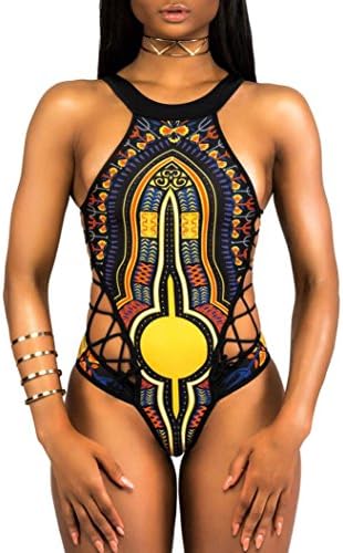Women Swimsui,Dorame One Piece Bandage Push Up Padded Bra Swimwear (M, Black)