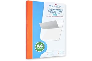PCL Media ltd® A4 Self Seal Laminating Pouches, Cold Seal Laminating Pouches Finish Size A4 312 x 223mm (Pack of 5) (610060 Celsur Plastics)