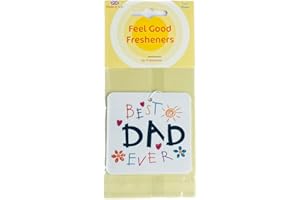 HOORAYUK Square Air Freshener with Best Dad Ever Message - Unique, Fun Birthday Gift for Him - Car and Home - Made in UK (1)