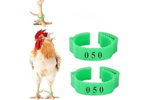 SSYANG Bague Oiseau,100 Pieces Anneaux de Poulet,2,8 cm,Anneau de Pied D'oiseau,Large Gamme D'applications,Pour l'identification des Volailles,Oiseaux,Canards,Poules,Pigeons,Perroquets(Vert)
