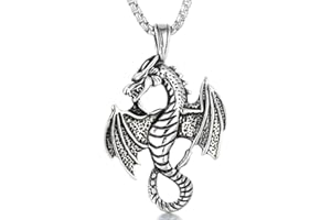 DUTACK southbankstore Personalisierte Halskette mit wildem Tierdrachen, Drachenschmuck, unendlicher Charm, Freundschaftskette, Anhänger, Geschenk, Zink