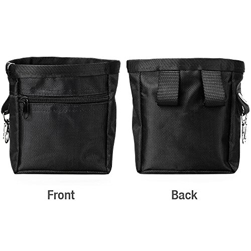 Zacro-Black-Dog-Treat-Training-Pouch-Carrying-Dog-Food-Adjustable-Waist-Bag-for-Pet-Trainers-and-One-Set-of-Free-Training-Clicke