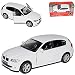 Produktbild Welly BMW 1er E87 1. Generation 5 Türer Weiss 2004-2013 ca 1/43 1/36-1/46 Modell Auto mit individiuellem Wunschkennzeichen