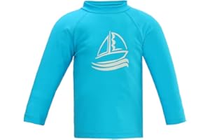 LACOFIA T-Shirt de Bain à Manches Longues pour Garçons Fille Maillots de Bain pour Enfants Rashguard Protection Solaire Séchage Rapide