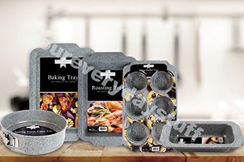 Marble Baking Set 5pcs High Quality Bakeware Muffin Roasting Loaf Cake Tin Tray