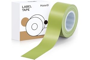 Makeid Nastro per etichette compatibile con Makeid 16mm x 4m Autoadesivo resistente al calore a colori in sostituzione di Makeid L1 / Q1 / E1 Oliver Green