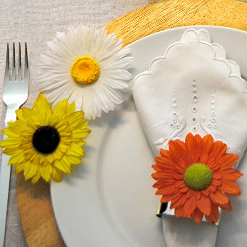 Deko Blumen Clip 6 Stück Blüte gelb Textilblumen Blütentraum Haarspange neu - 2