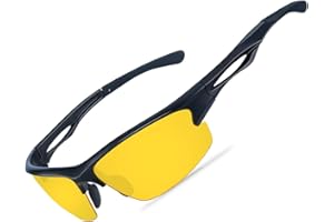 Goiteia Night Driving Glasses for Men Women | Anti Glare | Polarized UV 400 Protection | Wrap Around sunglasses for Night Cycling Running