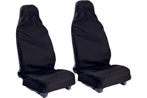 Nubstoer Paquete de 2 fundas universales para asiento delantero de coche, protectores de nailon impermeables que se adaptan a la mayoría de los asientos deportivos de vehículos y se limpian fácilmente