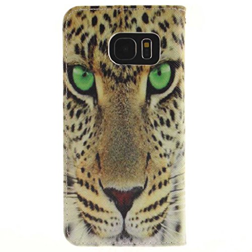 Samsung Galaxy S7 Edge Hülle, BoxTii® Schutzhülle + Frei Hartglas Displayschutzfolie, PU Leder Hülle mit Kartenfächern Magnetverschluss und Ständer Funktion für Samsung Galaxy S7 Edge, Kratzfeste Weiche Lederhülle Flip Wallet Ledertasche Wickelfalz Handyhülle mit Silikon Rückschale Case Cover für Samsung Galaxy S7 Edge (#10 Tiger) - 2