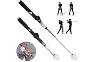 KBIBCK Golf Swing Training Aid, Retractable Golf Swing Training Aid, Telescopic Golf Swing Trainer for Indoor Practice, Golf Swing Practice Stick- Strength & Tempo Training for Chipping Hitting