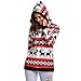 Produktbild Damen Weihnachten Hoodies Sweatshirts Elch muster gedruckte Sweater Jumper Pullover Mit Kapuze Winter Rundhals Warm Kapuzenpullover outwear Freizeit Outdoor Sportkleidung mantel (M, weiß)