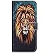 Produktbild Hnzxy für Samsung Galaxy A50 Hülle Handyhülle Retro Muster Schutzhülle PU Leder Hülle Brieftasche Flip Case Ledertasche Magnet Kartenfach Weich Silikon Cover Schutzhülle für Galaxy A50, Löwe