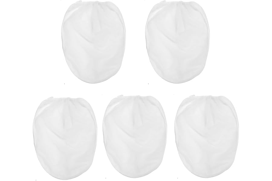 5Pcs 5 Gallon Paint Strainer Bags White Regular Fine Mesh Filters Bag Bucket Elastic Top Paint Strainer Bags for Hydroponics Painting Gardening (5)
