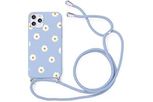 Yoedge Navidad Funda para Apple iPhone 11 con Cuerda 6,1", Carcasa Suave TPU Rojo Silicona Case con Dibujos Diseño con Correa Colgante Ajustable Collar Correa de Cuello Cadena Cordón