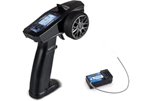 aneegfpv Turbo RC Remote and Receiver P32 2.4G 4CH RC Controller LCD Display with Waterproof Radio Transmitter 91803G-C for RC Car Boat PK FS-GT3B (P32)