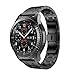 Produktbild Altsommer Armband 22mm für Samsung Gear S3 Frontier Luxus Edelstahl mit Schnellverschluss Armbände, Edelstahl mit Replacement Uhrenarmband mit Metallschließe für Damen Herren,Gold (Schwarz)