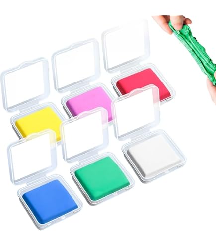 Realjoy 18 Gomme Impastabili Colorate Con Scatola Trasparente - 6 Colori, Per Artisti E Bambini