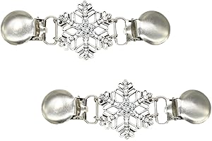 SOIMISS 2 Pièces Vintage Cardigan Chandail Châle Chaînes Cristal Cardigan Châle Clip Cardigan Col Clips Épingles Chandail Châle