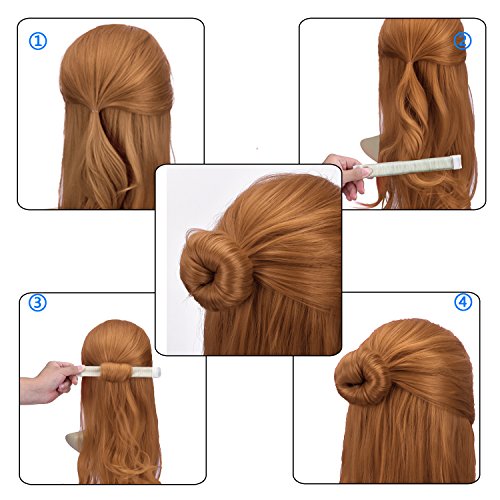 Hotop Haar Styling Scheiben Haar Krapfen Brötchen Machen Ehemann Schaum Frisur Klipp DIY Werkzeug, 2 Stücke (dunkelbraun, hellbraun) - 4