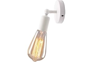 MENGJAY Industriale lampada da parete Applique da Parete Metallo Vintage Applique Industrial lampada a corridoio Retro applique lampade per illuminazione da parete,bianco