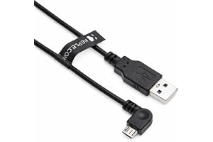 Mikro USB-kabel med rät vinkel för laddning och synkronisering kompatibel med TomTom GO 40/50/500/5000/5100/600 GPS-navigationssystem, 1 m sladd
