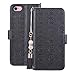 Produktbild SmartLegend SMART Legend iPhone 7 Hülle, iPhone 8 Hülle, Handyhülle Schutzhülle Lederhülle PU Leder Flip Case Handy Tasche Schale mit kartenfach Magnet Standfunktion - Schwarz