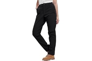 Ambayz Softshellhose Damen Wasserdicht Winddicht Fleece Gefüttert Outdoor Wandern Skihose Isolierende Hose für Damen