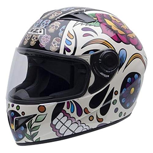 NZI Must II Graphics Casco De Moto(Mexican Skulls,Pequeña)