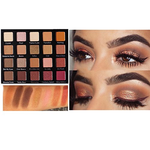 VWH 20 Farbe Lidschatten Palette, Professionell Schönheits Kosmetik Eyeshadow-Nature Glow Schimmern Matt Augen Schatten Kit - 2