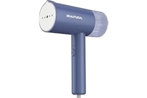 BEAUTURAL Parownica do ubrań, 1000 W, 150 ml zbiornika na wodę, składana, długość kabla 1,9 m,żelazko parowe