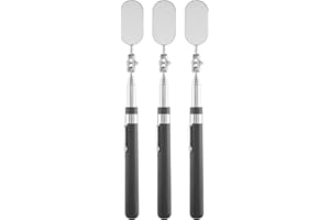 Micvtve 3 pièces Télescopique d'inspection miroir d'observation miroir outil d'inspection pour vérifier l'état du véhicule (ovale)