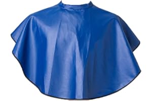 Solustre Frisierumhang Friseurumhänge PU Leder Wasserdicht Friseursalon Umhang Kurz Haar Färben Make Up Haarschnitt Bart Schneiden Haar Styling Barbier Werkzeug Hause Salon Männer Frauen (Blau)