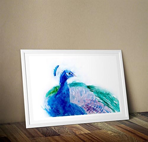 Fine Art Print of My Original Peacock Garden Bird Watercolour Painting Signed A3 A4 Wildlife Animal