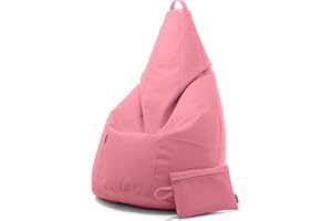 Avalon - Pouf Poltrona Sacco in Similpelle Pera, Puffo per Sedersi Ergonomico, Pouf a Sacco Impermeabile, Comoda Poltrona a Sacco Moderna, OMAGGIO Pochette, Made in Italy(70x130cm-Rosa)