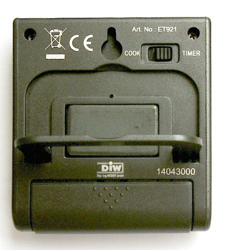 elektronisches Einstich-Bratenthermometer ET921 Fleischthermometer, 2-teilig, bis 250°C hitzefestes Sensorkabel, Timer bis 99Min.99Sek., silber - 2