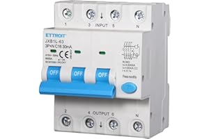 IXTRIMA Interruttore Magnetotermico Differenziale, 3P+N, 380V-6KA, 30mA, 4 Moduli DIN (16A)