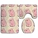 Produktbild Sweet grape Crazy Pig Bathroom Rug Mats Set 3 Piece Funny Bathroom Rugs Unique Bathroom Sets Anti-Skid Toilet Mat Set