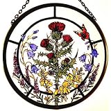 Catturasole In Vetro Dipinto A Mano, 20,3 Cm, Design Cardo In Stile Nouveau