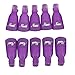 10Pcs Plastic Acrylic Nail Art Soak Off Clip Cap UV Gel Polish Remover Wrap Nail Tool (Purple)