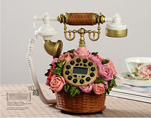 spécification téléphones antiques pastorales, de style européen rétro joli mode créative ligne de téléphone fixe panier