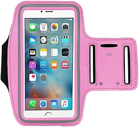 Gudior Running &amp; Exercise Armband for iPhone X, 8, 7 Plus 6 Plus 6s Plus ;Samsung Galaxy S6/S7 Edge s8/s8 Plus, LG G5, Note 2/3/4/5, Key Holder,Hiking,Cycling,Walking Sport Armband. (Above 5''-pink)