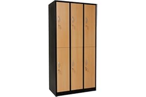 ‎FURNI24 furni24 Garderobenschrank Schließfach Spind Umkleideschrank Kleiderschrank Abteilbreite 30 cm 6-türig fertig montiert Verschiedene Ausführungen verfügbar