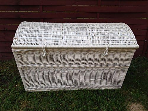 Chest Pirate White Wicker Trunk XL 80cm Box for Toys Books Blanket Linen 31"