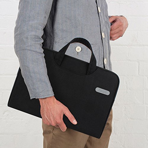Zikee 13-13,3 Zoll wasserfeste und 360° stoßfeste Aktentaschen als Schutz für Ihren Laptop/Notebook mit Handgriff (Schwarz) - 6