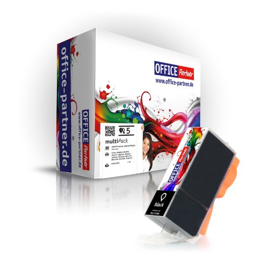 5x schwarz kompatible Druckerpatronen zu CANON PGI-525 mit Chip für Canon Pixma IP4950 / IP4850 ; MG5340 / MG5250 / MG5350 / MG6250 / MG8120 / MG8240 / MG6150 / MG8250 / MG5150 / MG6120 / MG5200 / MG8150 ; MX885 / MX715 / MX884 / MX895 & Pixma IX6550