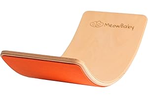 MEOWBABY Balance Board Montessori - 80x30cm Legno Tavola Equilibrio Montessoriana per Bambini