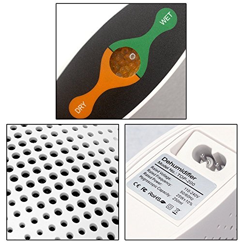Hommii INVTOP Mini Luftentfeuchter kabellos tragbar Dehumidifer aufladbar ganz leicht bequem für Reise Schrank Regal Schlafzimmer zu Hause Büro TOP-200 Weiß - 6